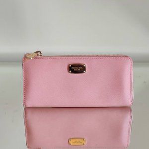 Pink MK Bedford Three Quarter Zip Wallet